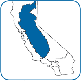 Map of California highlighting Region 5 boundary