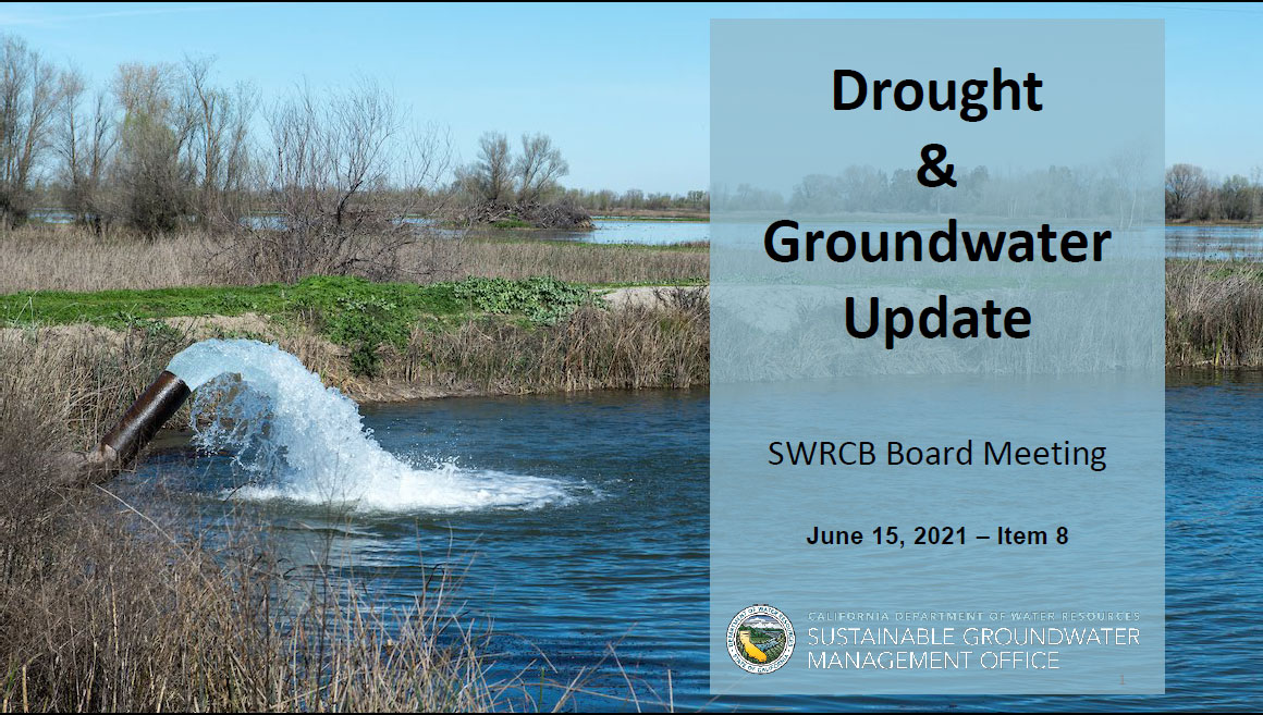 Cover of Report to the Drought & Groundwater Update presentation