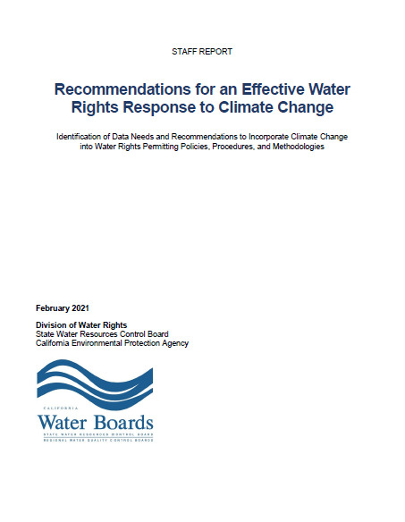 Cover of Water Rights Climate Change report