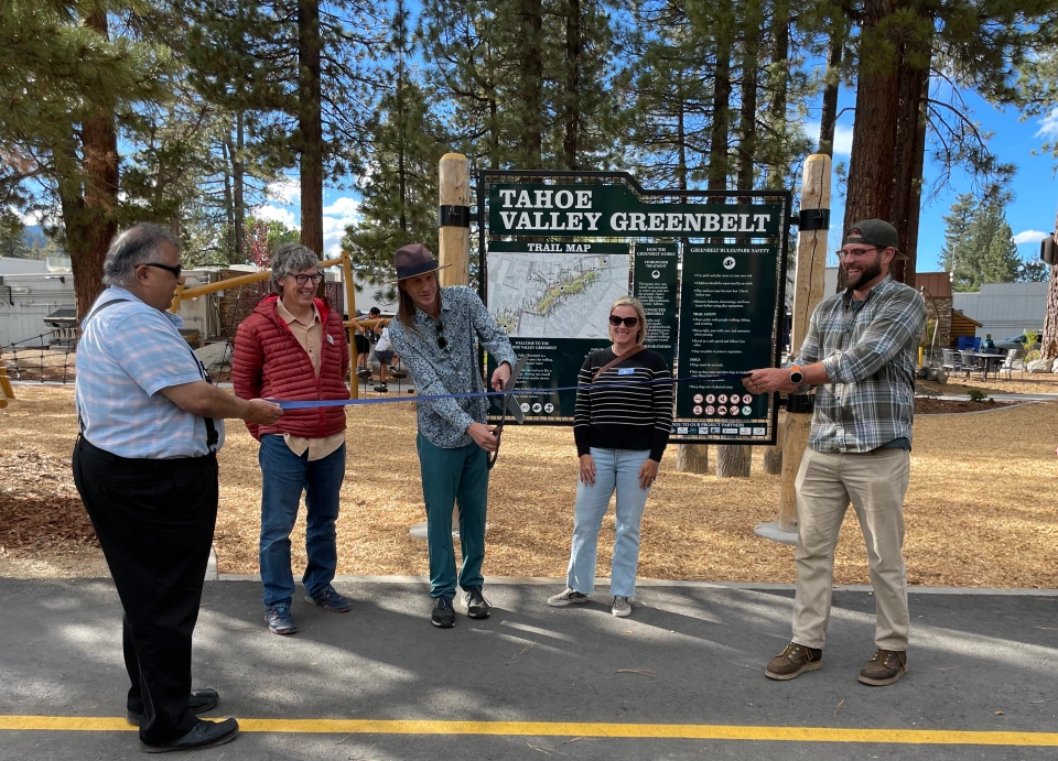 South Lake Tahoe staff celebrating the completion of a stormwater project