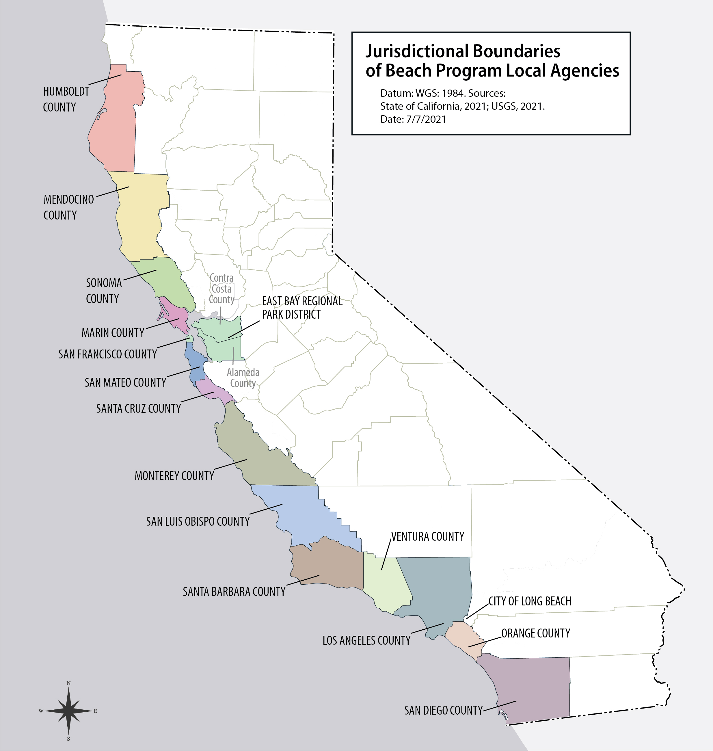 Jurisdictional Boundaries of Beach Program Local Agencies