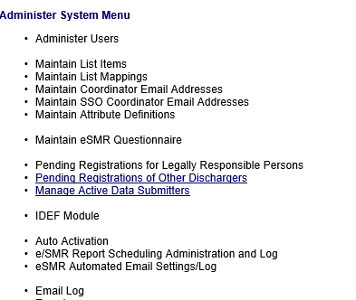 f a q 5a - administrater system menu and list