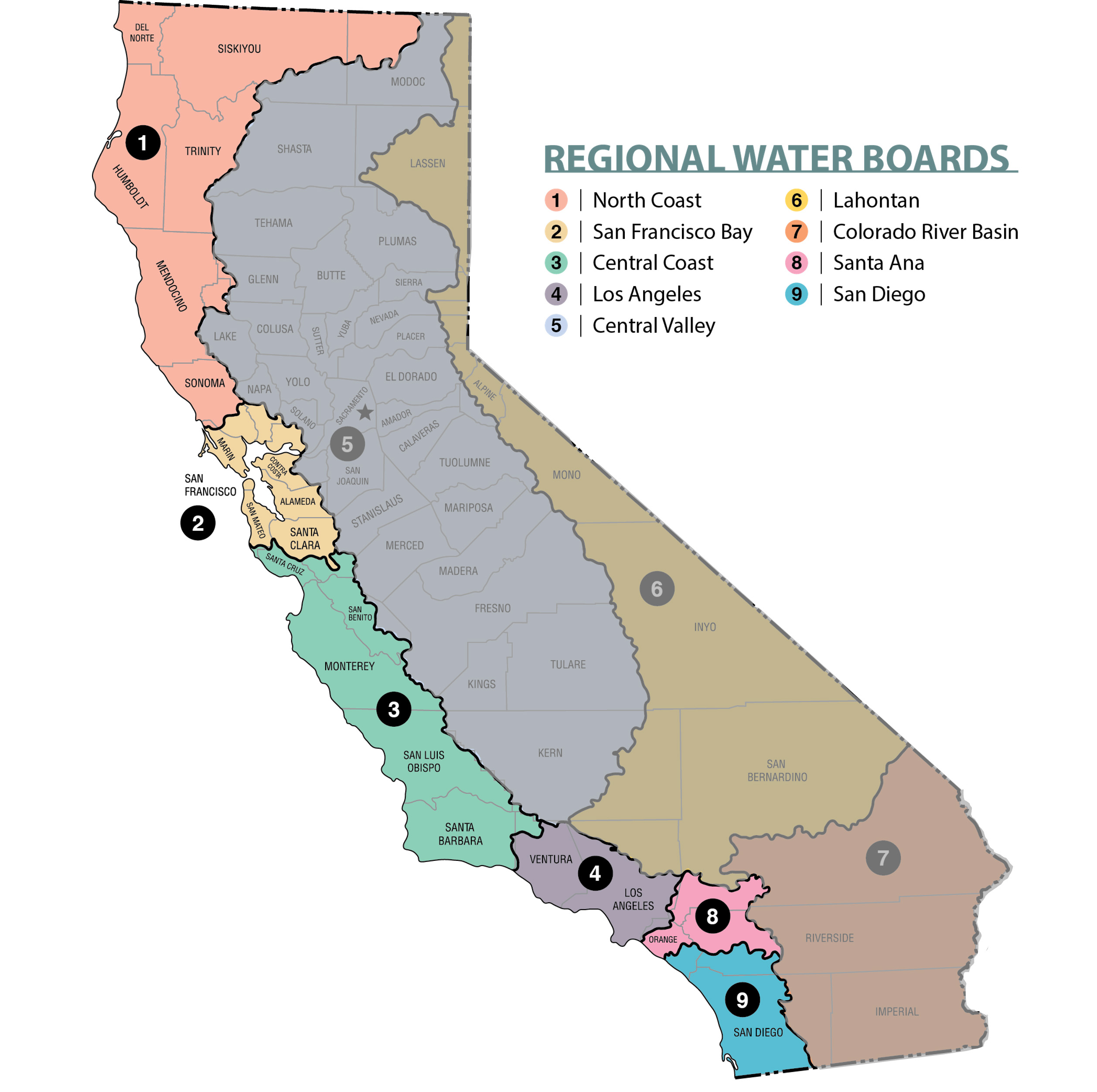 Water Board Regional Map