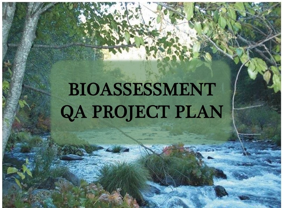2020 - Bioassessment QA Project Plan text over stream photo
