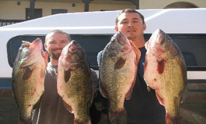 people holding up fish