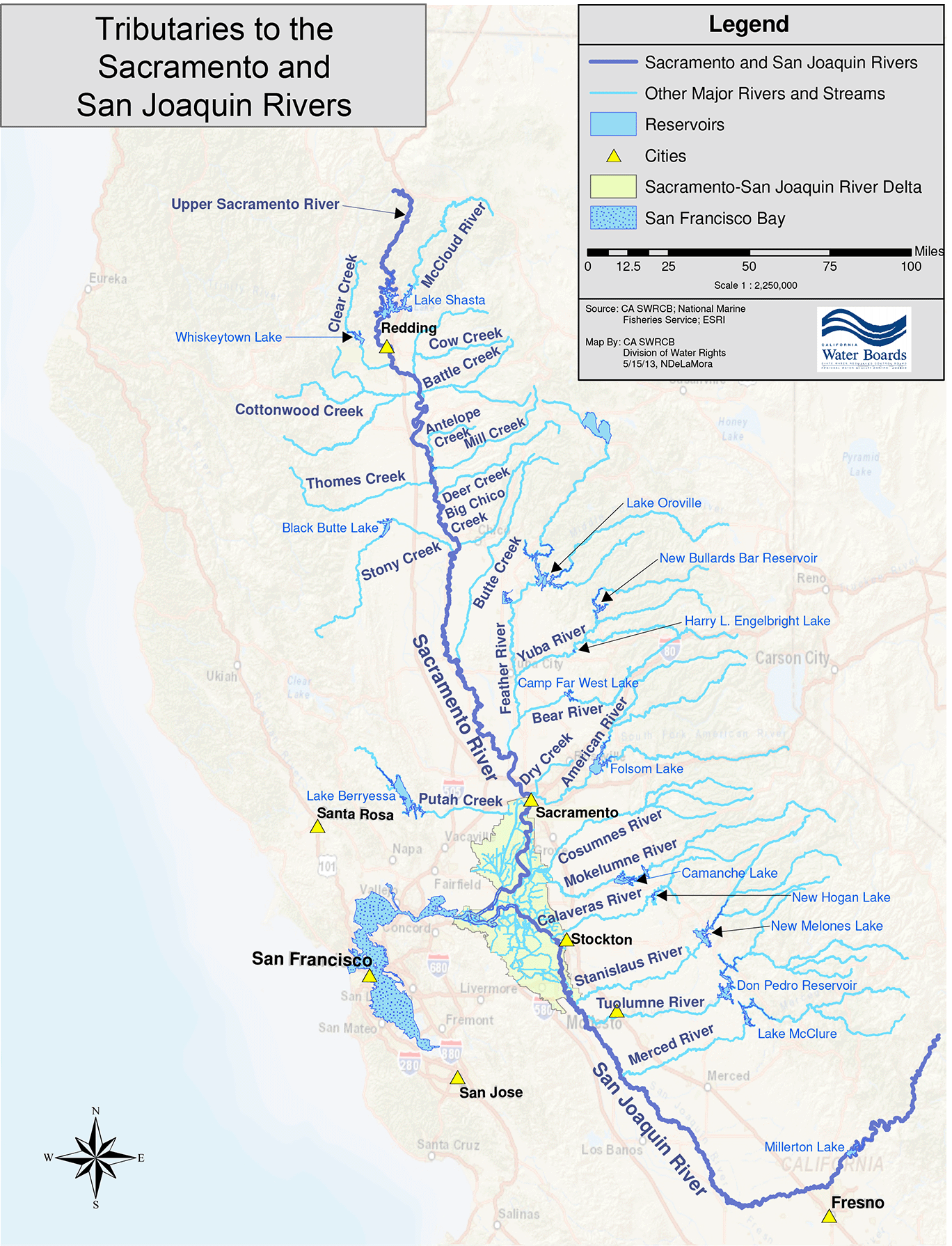 Two vast and distinct river systems join to form the Bay-Delta