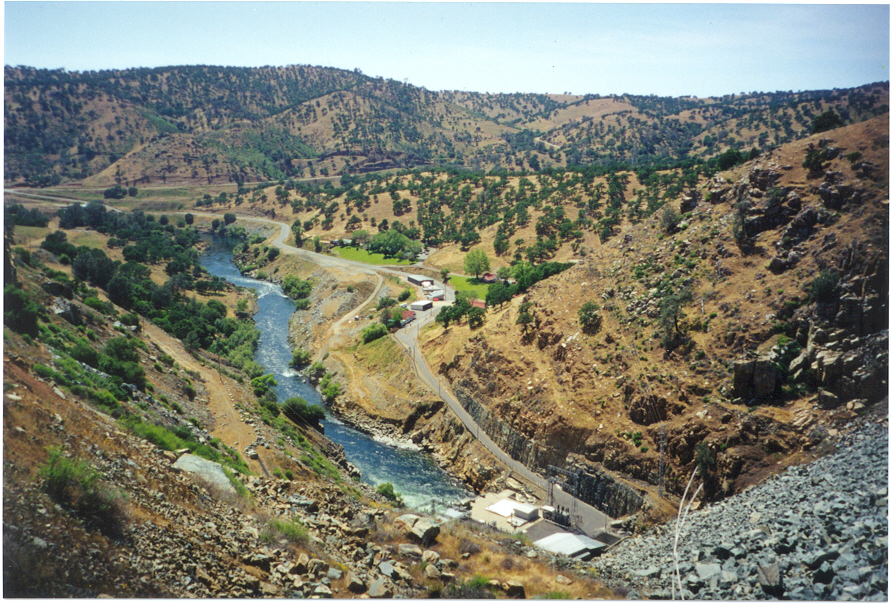 New Exchequer Dam and New Exchequer Powerhouse on Merced River